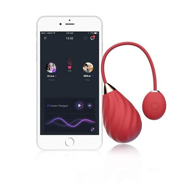 Вибро-яйцо Magic Sundae (10 режимов, синхронизируется со смартфоном) (Цвет: красный с серебристым)