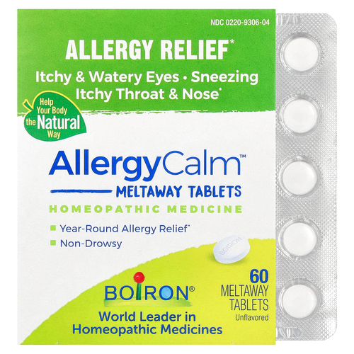 Boiron, AllergyCalm™, без добавок, 60 таблеток для рассасывания
