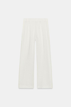 ZARA БРЮКИ С БОКОВЫМИ ВСТАВКАМИ, ЭКРЮ