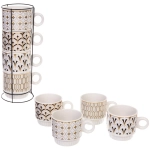 Набор кружек на стойке 280мл «Золотой узор», цвет золото с черным