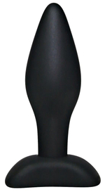 Чёрный анальный стимулятор Silicone Butt Plug Small - 9 см. (Цвет: черный)