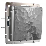 Розетка влагозащ. с зазем. с защит. крышкой и шторками (hammer серебряный)