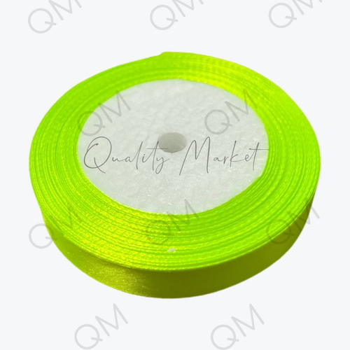 Лента атласная 1,5 см 25 ярдов (салатовая) №075