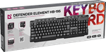Клавиатура беспроводная Defender Element HB-195 USB (Черный), USB, ENG/RUS,стандарт
