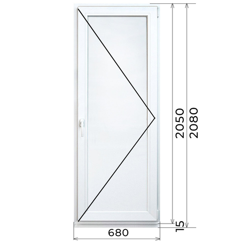 Дверь из ПВХ 2050 х 680 мм