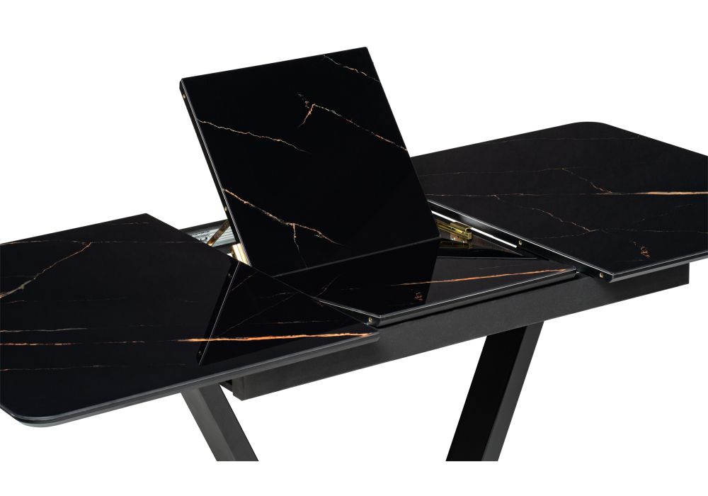 Стол на тумбе Бугун 120(160)х80х77 обсидиан / черный