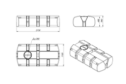Емкость AUTO ЭкоПром 1000 л. ёмкости для перевозки (110x213x54см;синий) - арт.555634