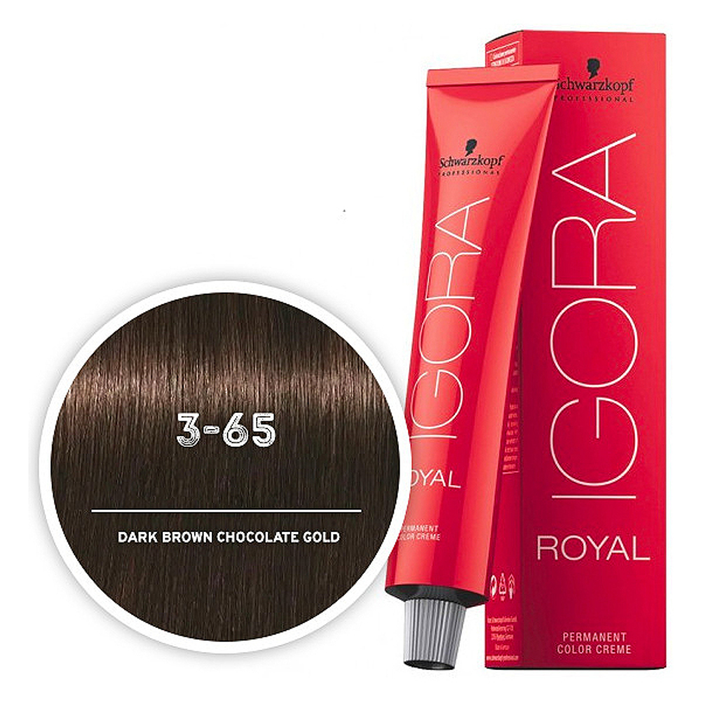 Краска для волос Igora Royal 3-65 Темный коричневый шоколадный золотистый Schwarzkopf Professional, 60 мл