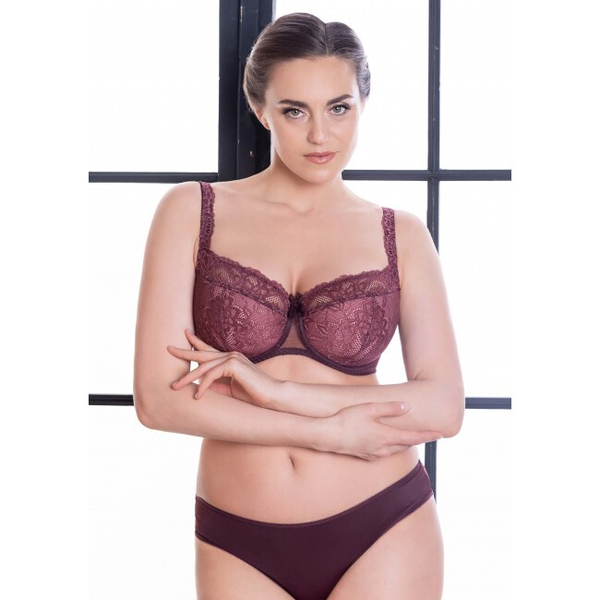 Бюстгальтер Sermija Honey полупоролоновая чаша балконет на каркасах (махагон)