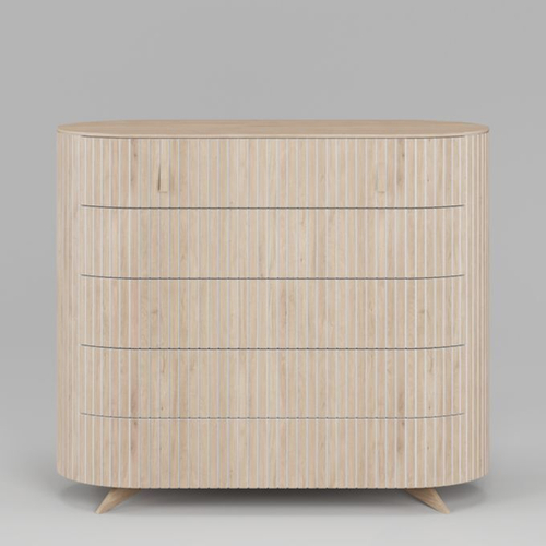 Комод 5 ящиков Эклипс (беленый дуб), 126x107x54 см