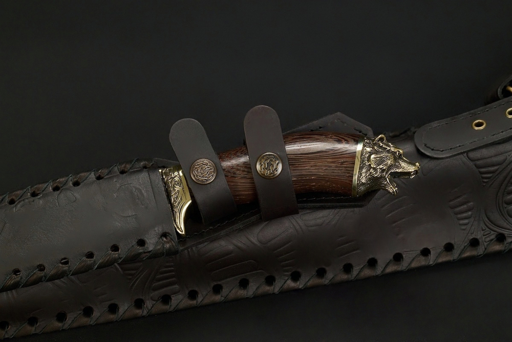 Набор шампуров "Звери Лесные" в чехле из натуральной кожи