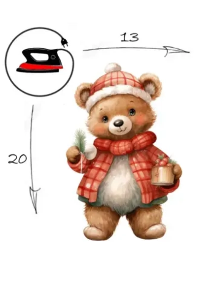 Термотрансфер "Медвежонок", наклейка на одежду, 20х13