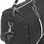 Сумка спортивная «Sports style», на молнии, с белой полосой, цвет черный, 40*22*26 см