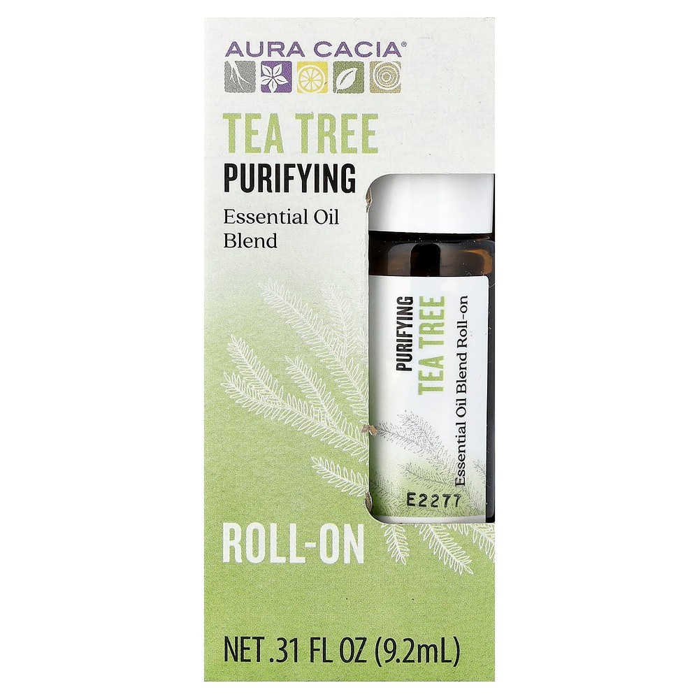 Aura Cacia, смесь эфирных масел, чайное дерево, 9,2 мл (0,31 жидк. унции)