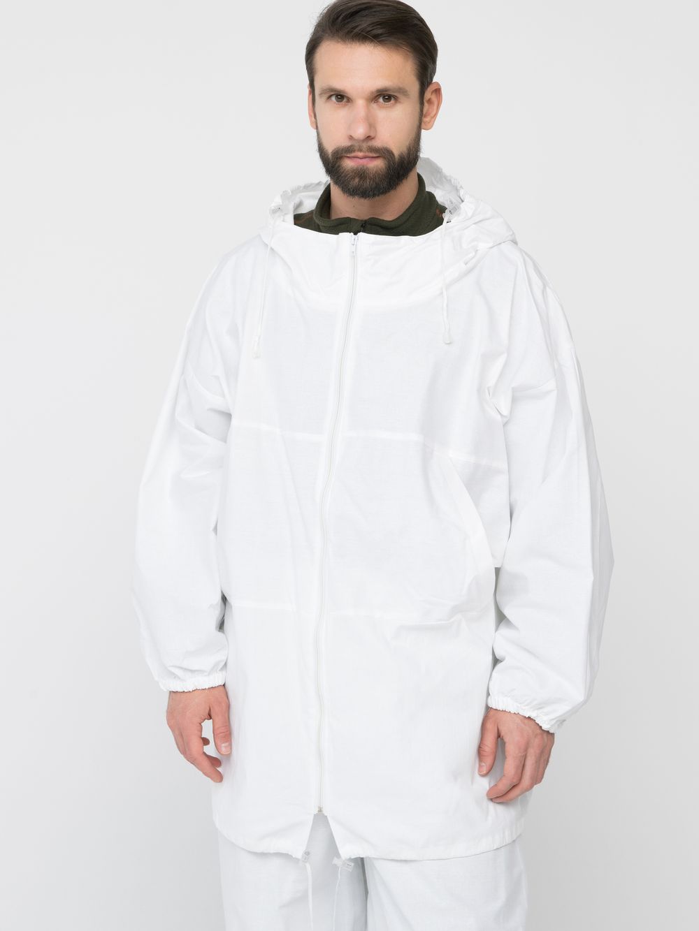 Костюм зимний маскировочный Метель с молнией ткань Бязь цвет Белый