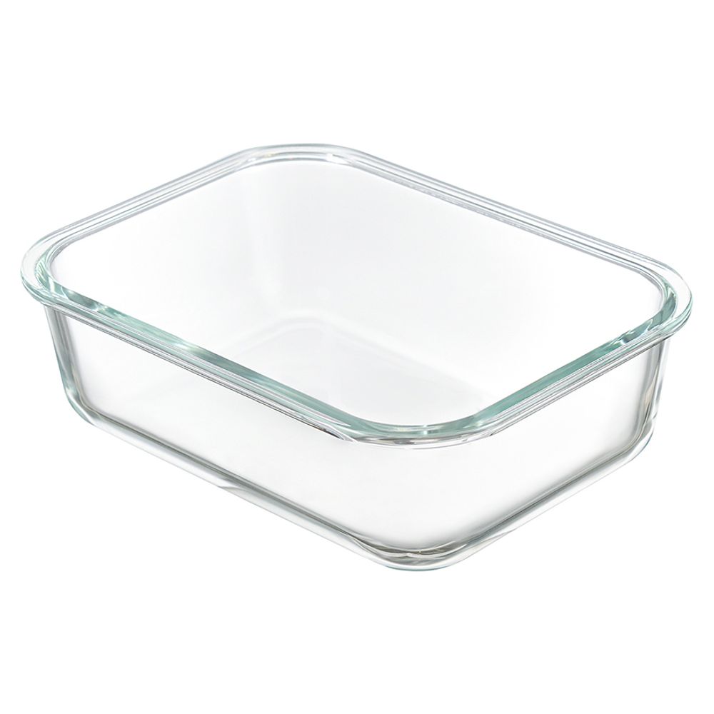 Контейнер для запекания и хранения прямоугольный Click Glass, 1,5 л, светло-серый