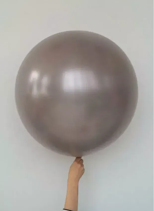 S шар гигант 24"/60 см металл серо-бежевый (БГ-90)