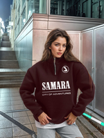 Толстовка женская с зип-воротником "Samara" бордо