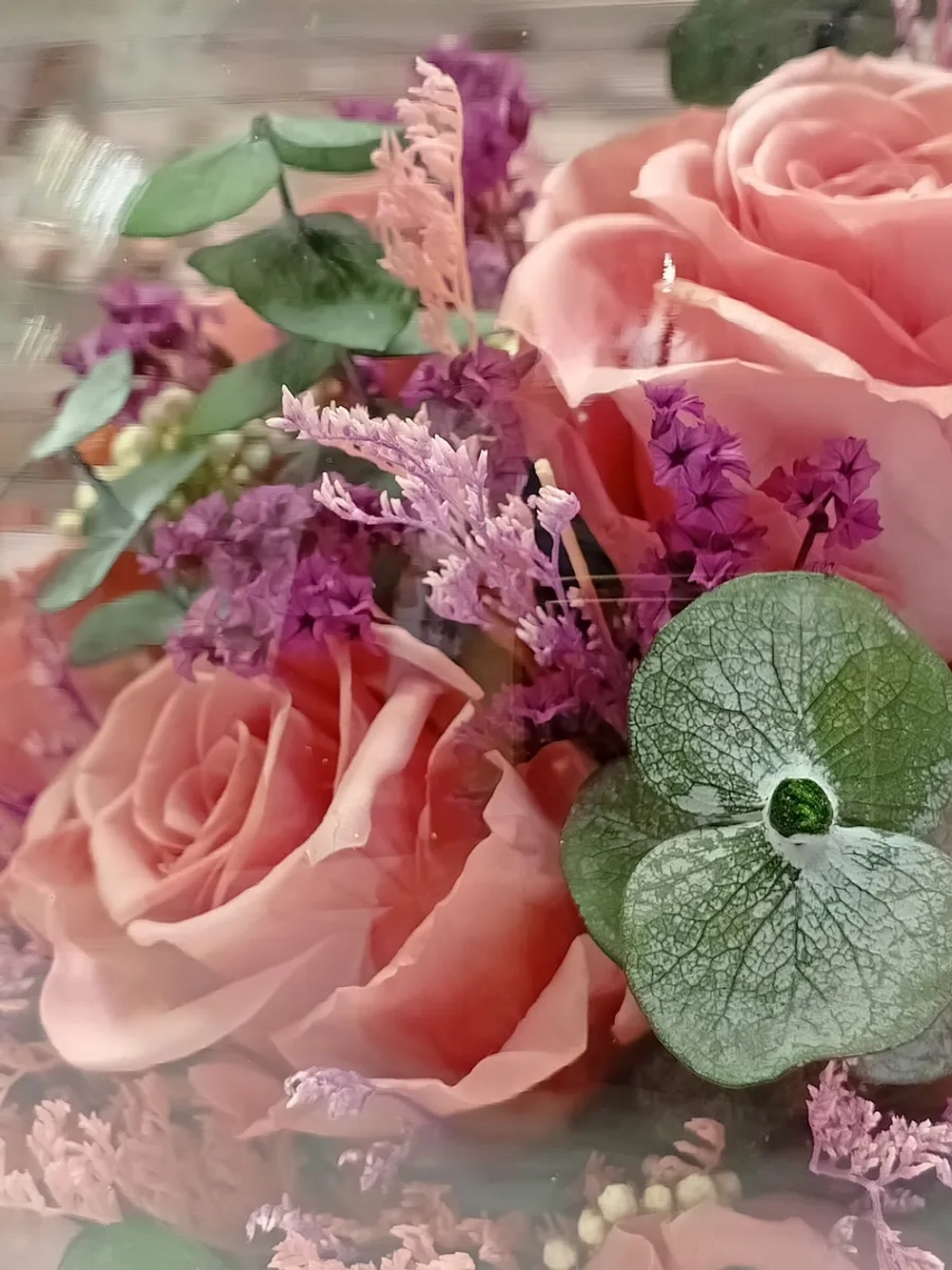 натуральные розы в стекле, вакуум*