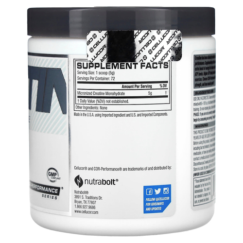 C4 / Cellucor, COR-Performance®, креатин, без добавок, 360 г (12,69 унции)