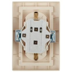 Розетка Intro Plano 1-205-04 с заземлением двойная 2X2P+E Schuko 16А-250В IP20 скрытой установки шампань