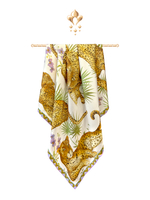 Платок «Леопард и орхидеи»