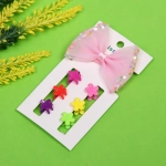 Заколки-крабы для волос детские 6шт c резинкой для волос «Collection Boom - Ромашки», блекс, цвет микс, 1,5см