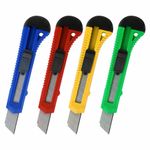 Нож канцелярский 18 мм STAFF EVERYDAY, 1шт, фиксатор, матовый корпус ассорти, упаковка с подвесом, 238179