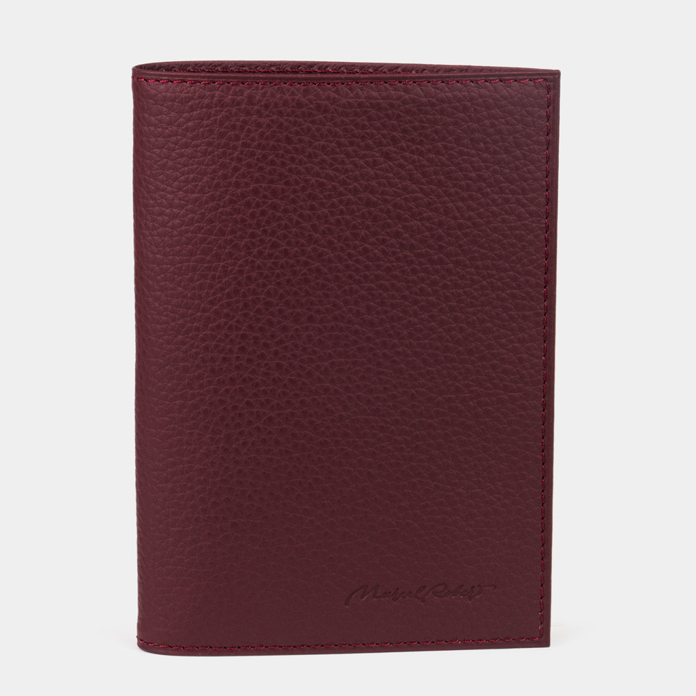 Обложка для паспорта и автодокументов Moscou Easy из натуральной кожи теленка, бордового цвета
