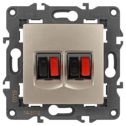 Розетка аудио 2мод. 14-3112-04 Elegance шампань ЭРА Б0034329