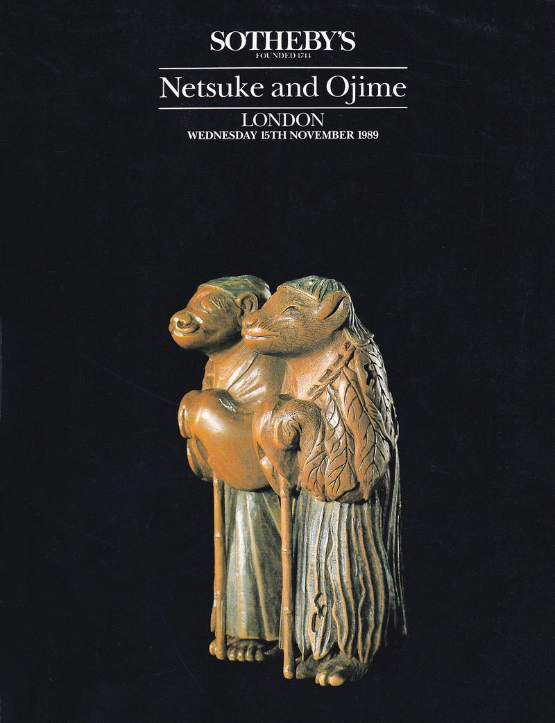 Каталог аукциона Sotheby's, Лондон, Нэцкэ и одзимэ от 15 ноября 1989 года