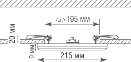 Влагозащитная встраиваемая светодиодная панель, 27Вт