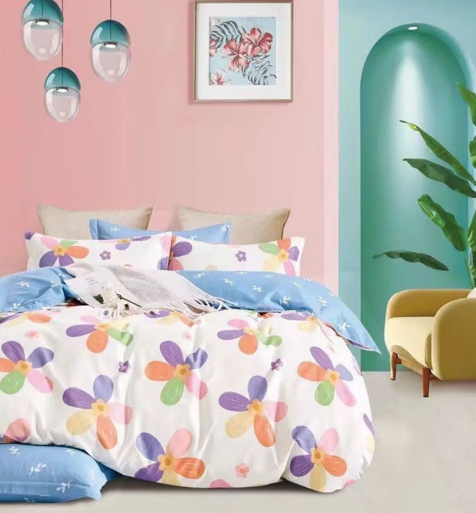 ZEPHYR HOME Двуспалка Фланель белый цветы
