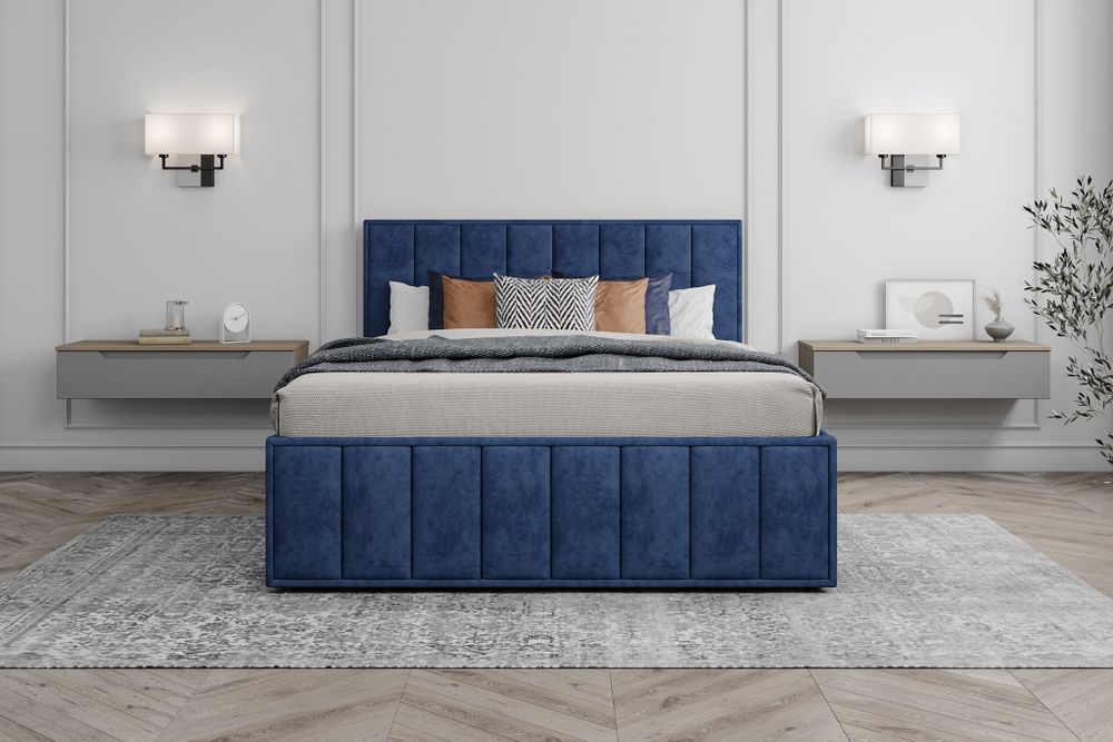 Кровать Лана (М) 1,8 Синий Софт