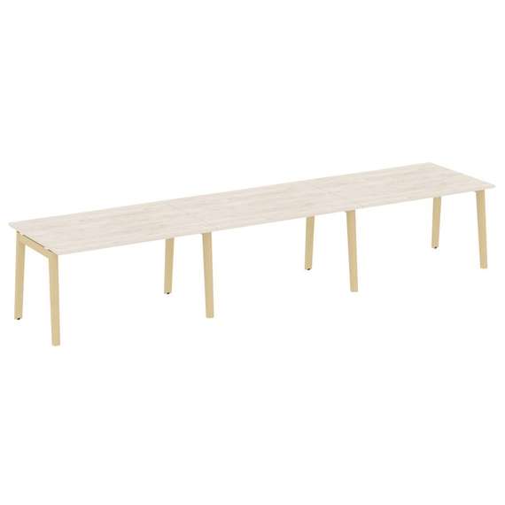 Onix Wood Стол переговорный (3 столешницы) OW.PRG-3.3 Денвер Светлый/Дуб Светлый/Металл Белый 4140*9