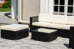 "Даллас" лаунж-зона из искусственного ротанга на 5 персон, цвет черный