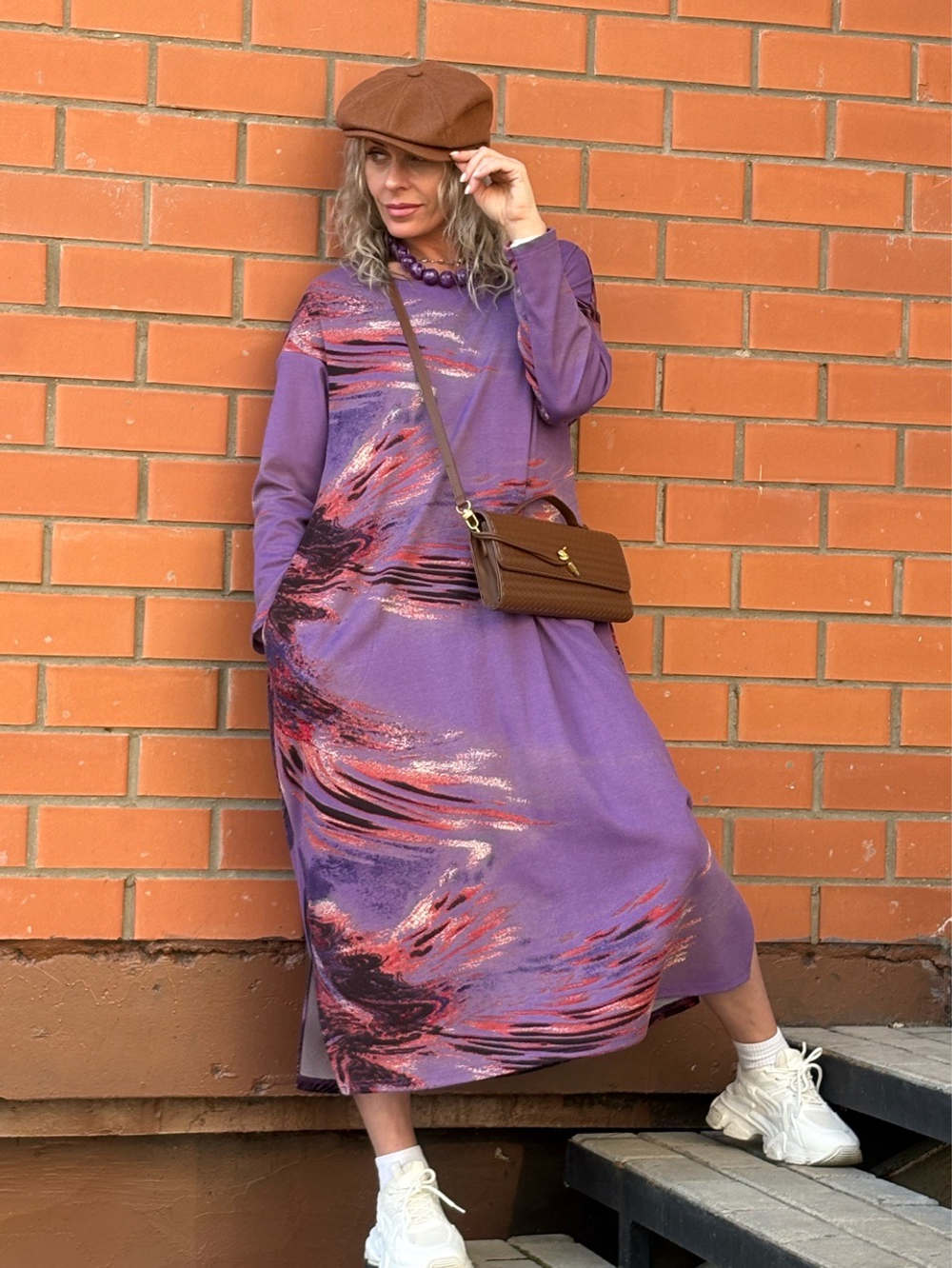 Платье / бочонок / трикотаж фиолетовый