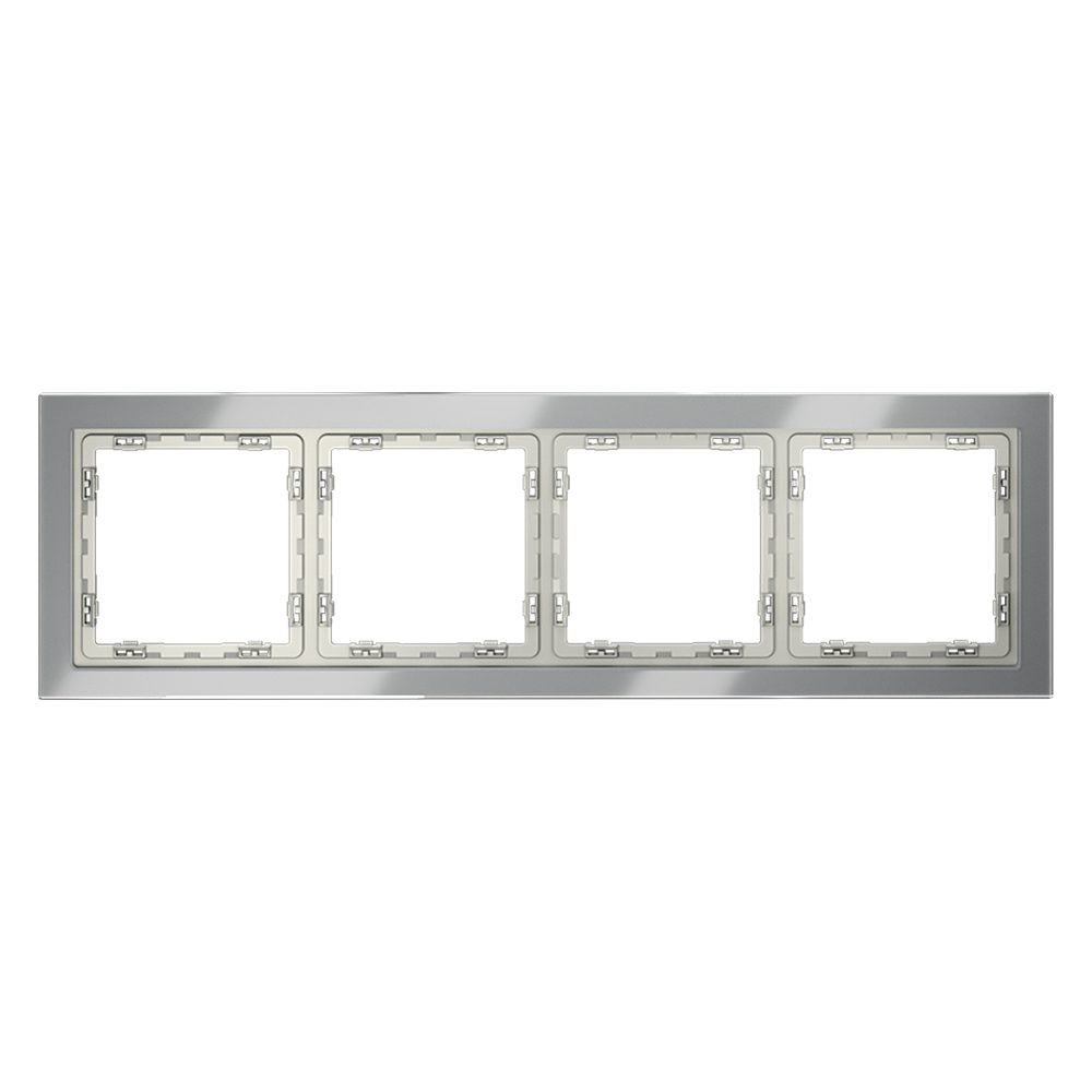 Рамка стеклянная VOLTUM S70 на 4 поста, (сталь, стекло)