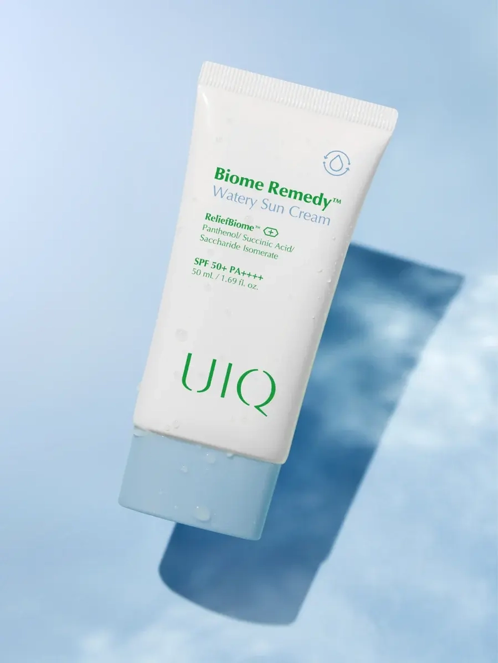 UIQ Легкий увлажняющий солнцезащитный крем с постбиотиками SPF50+ РА++++ Biome Remedy™ Watery Sun Cream 50 мл