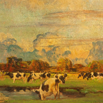 Картина «Коровы на лугу» Автор: Carl Langhammer (1868-1943) Германия