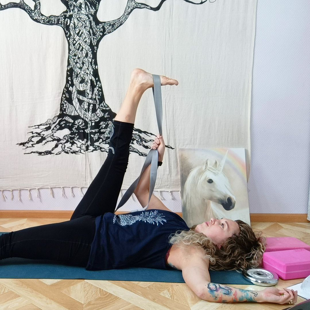 Ремень для йоги хлопковый Nature Color длиной 270 см Рамайога