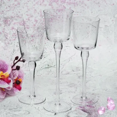 Подсвечники в наборе 3шт «Crystal» 7,5*20,23,26см