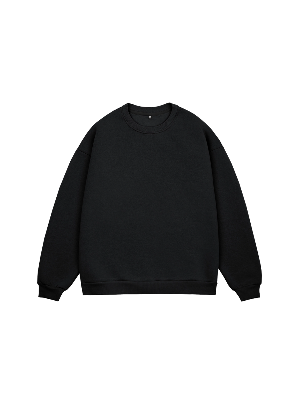 Свитшот оверсайз, с начесом (черный)