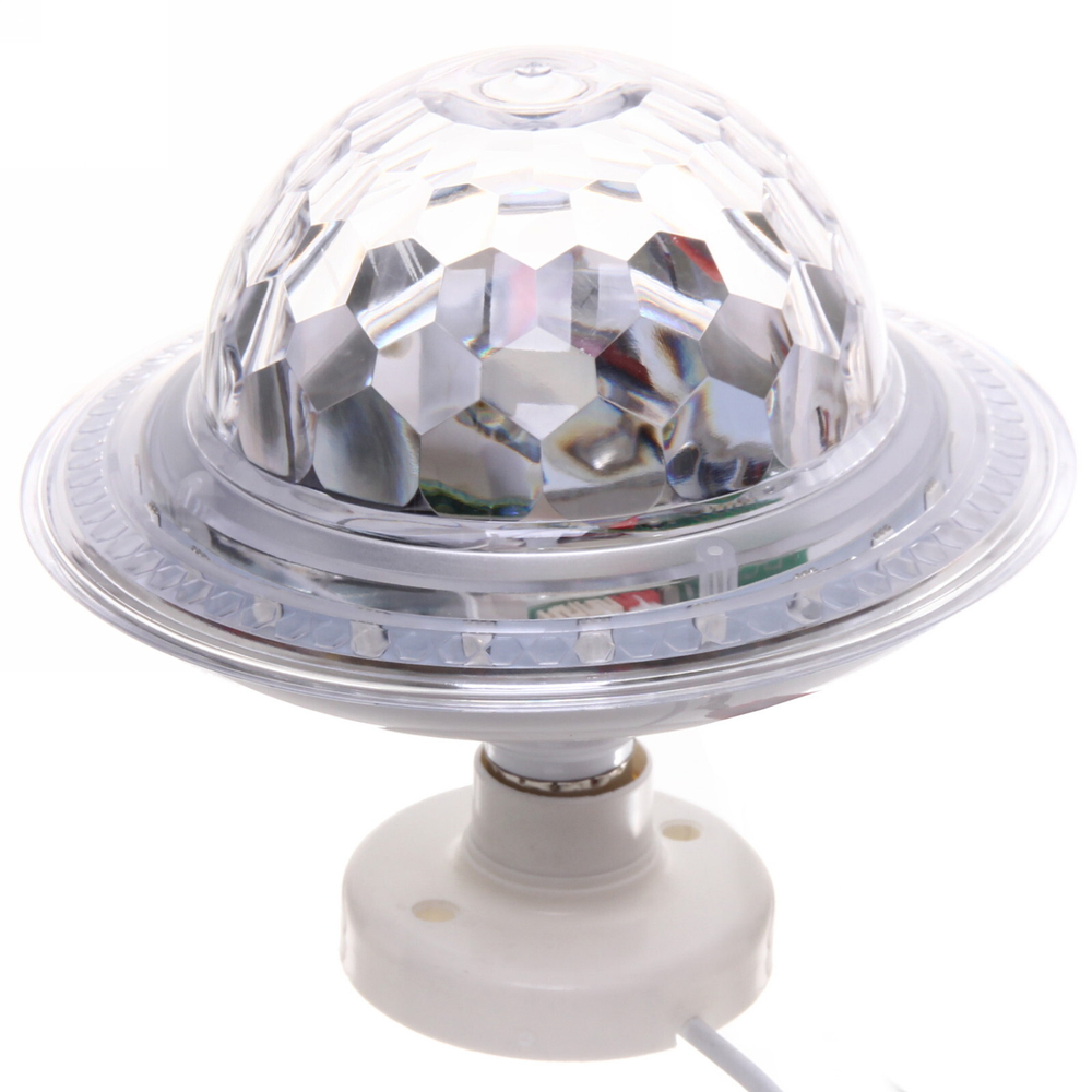 Диско-лампа светодиодная «Калейдоскоп красок», цоколь Е 27, Bluetooth, МР3, USB с удлинителем (220V)