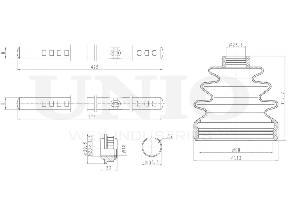 Пыльник ШРУСа (к-т) UNIO DUC-30057K