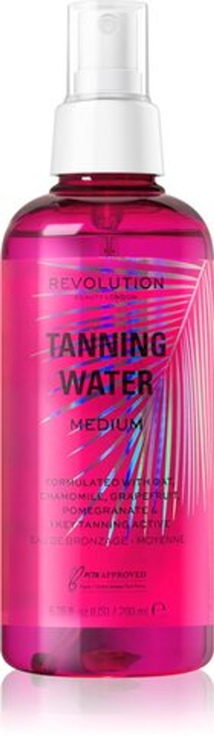 Makeup Revolution Beauty Tanning Water - вода для автозагара /  Medium 200  ml  / GTIN 5057566592055