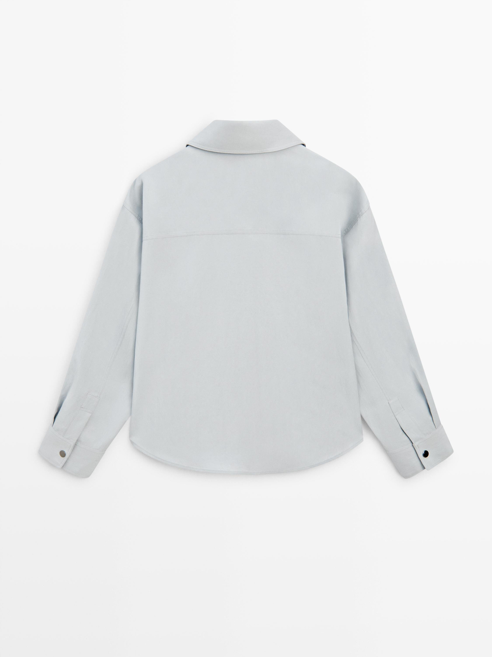 Massimo Dutti Драпированная рубашка с пуговицами, светло-голубой