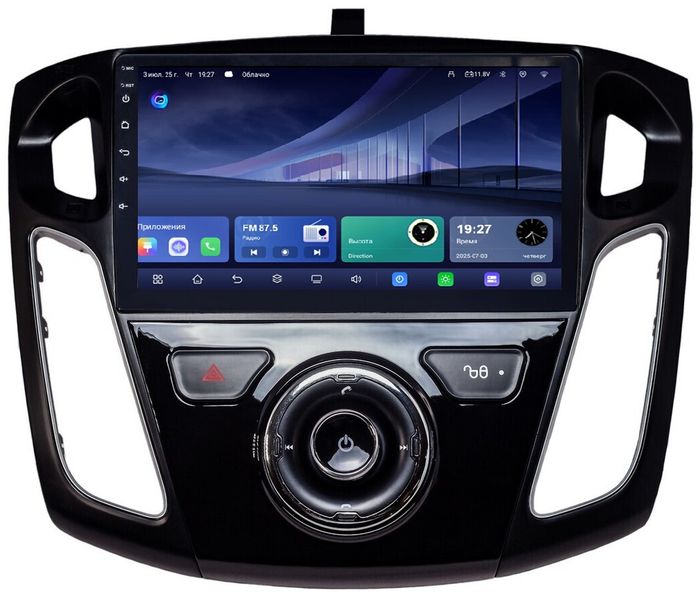 Магнитола для Ford Focus 3 2011-2019 (поддержка автопарковки, черная) - Kuberg QLed, Android 14, TS105, Быстрейшая, CarPlay, SIM-слот