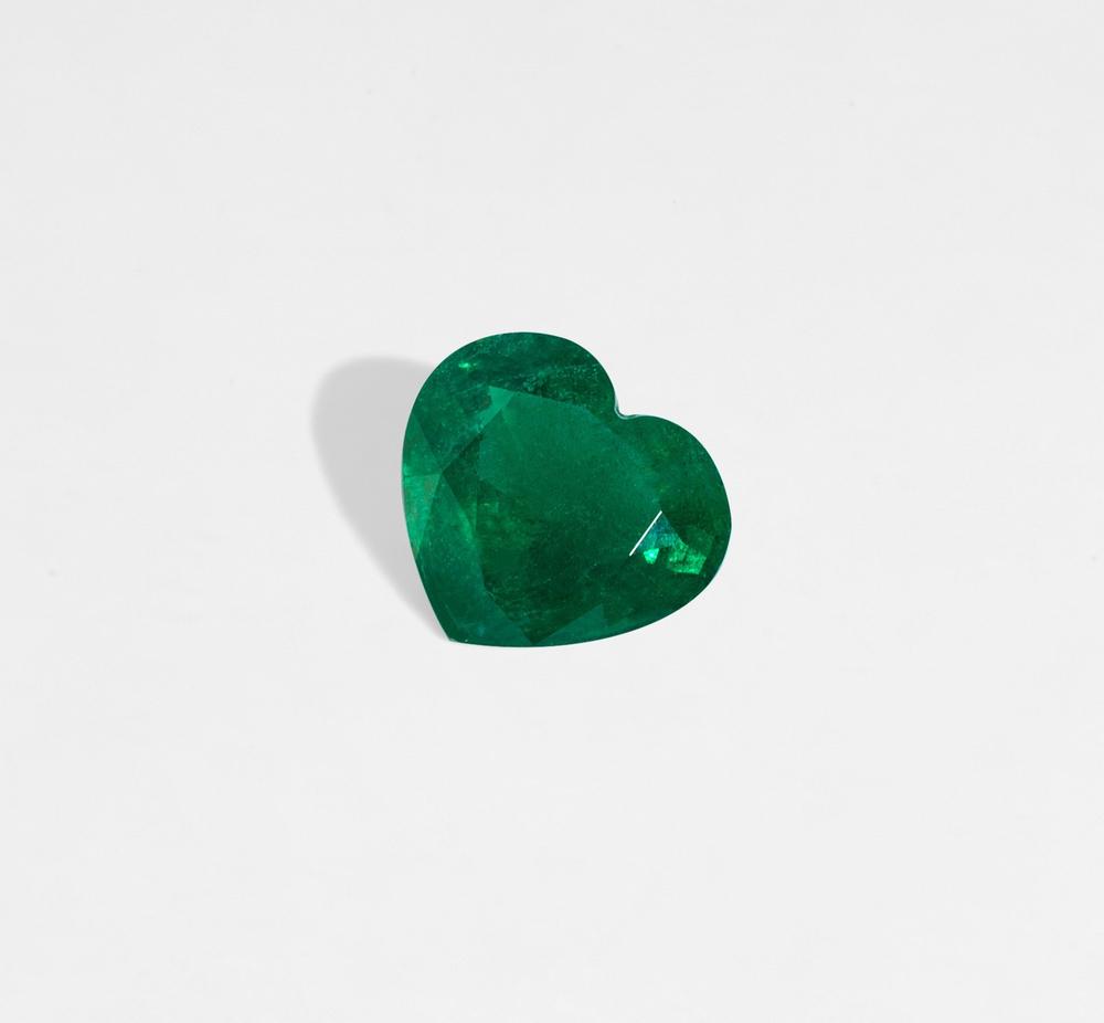 Изумруд, Сердце, 1 шт / 6,39 карат, Замбия