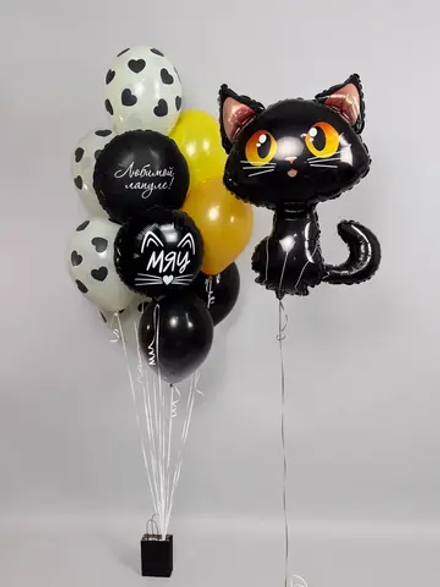 Черный котенок №2, набор шаров